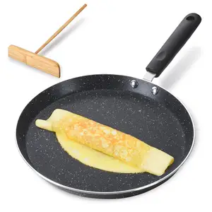 Chất lượng cao OEM nhôm không dính Crepe Pan dễ dàng làm sạch Tương thích hầu hết các bếp không dính Frying Pan