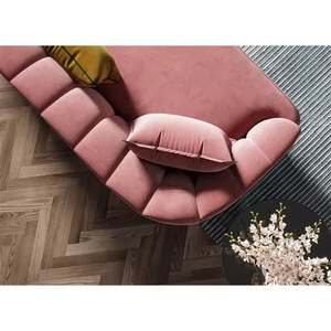 Sofá Chesterfield Moderno <span class=keywords><strong>de</strong></span> Lujo <span class=keywords><strong>de</strong></span> Tres Plazas, Tapizado en Terciopelo, para Sala <span class=keywords><strong>de</strong></span> Estar, en Oferta con Precio Competitivo, Patas <span class=keywords><strong>de</strong></span> Tela, Ideal para Hoteles - Product Image 4