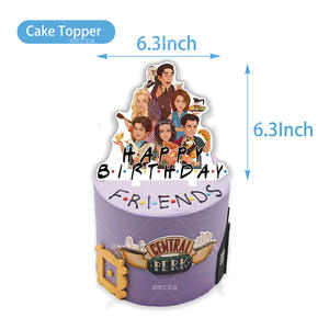 Dessin animé comédie amis fête décorations fournitures Latex ballon vaisselle décoration de gâteau bannière papier artisanat fille cadeau d'anniversaire - Product Image 4