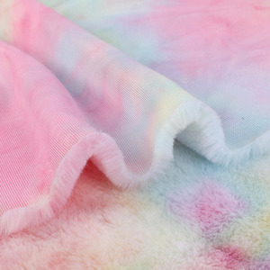 100% Polyester Tie Nhuộm Giả Thỏ Lông Siêu Mềm Vải Sang Trọng Cho Đồ Chơi Nhồi Bông Chăn Của Phụ Nữ Áo Lông 10Mm - Product Image 3