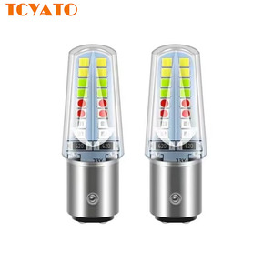 Nouveau 12V Moto LED P21/5w Bay15d 1157 2835-32SMD RGB Strobe Tail Stop Ampoule Bleu Voiture Frein Ampoule Rouge Lentille Clignotant Lumière - Product Image 1