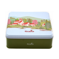 Boîte en étain métallique rectangulaire de couleur personnalisée de qualité alimentaire pour l'emballage de biscuits, sandwichs, pizzas et snacks