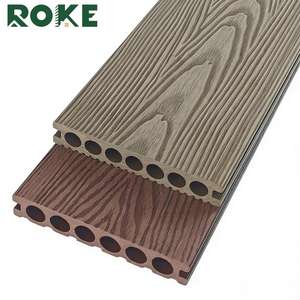 Tarima de WPC Resistente al Agua de Fábrica ROKE, Madera Plástica Compuesta con Relieve para Jardín y Piscina - Product Image 4