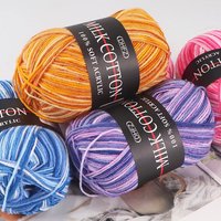 Nouvelle mode, fil de coton chenille teint en 3 plis, doux, confortable, écologique, antibactérien