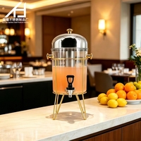 Fournitures hôtelières, équipement de restauration commercial, distributeur de jus de luxe en or 8L, distributeur de boissons pour buffet avec robinet