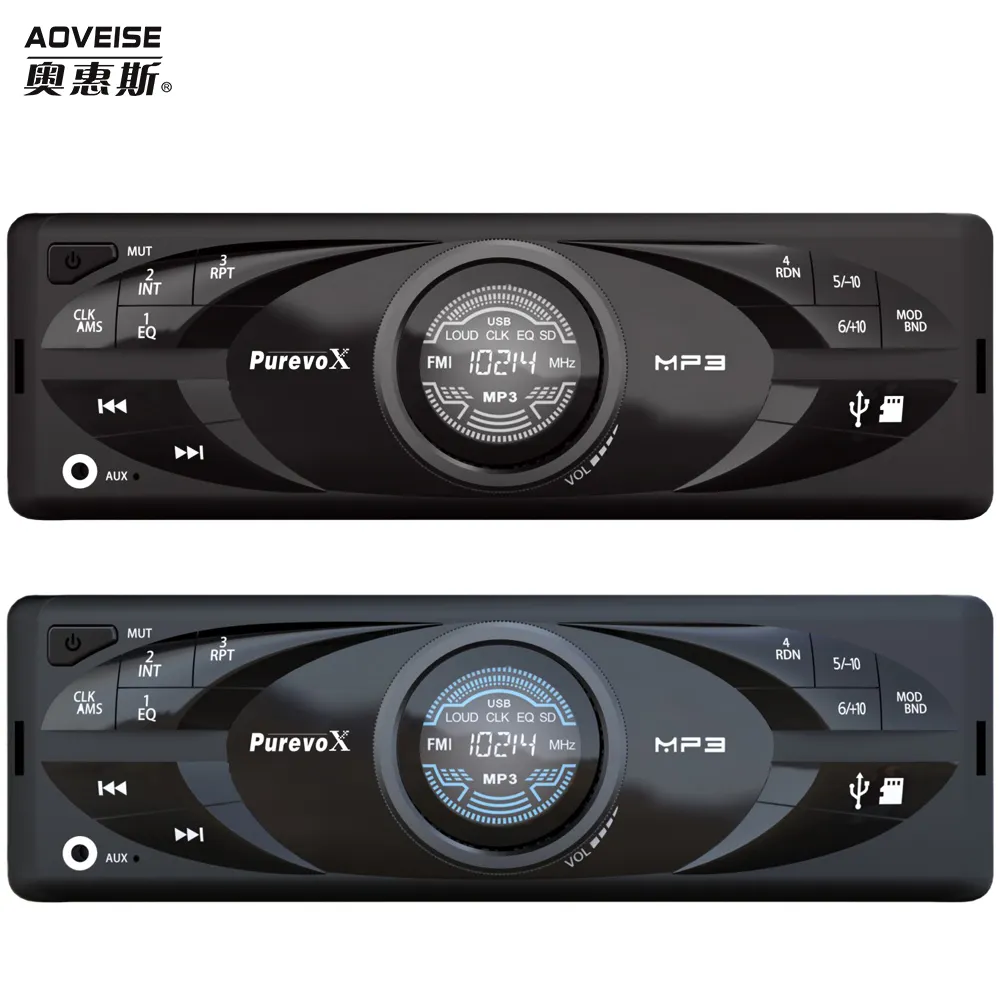 AOVEISE Blue3 Professional 1 Din Auto MP3-Player Schwarz USB-LCD-Display Drahtloses Auto Bluetooth-Empfänger Adapter 3,5mm Aux 6 Monate