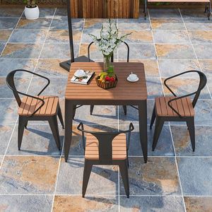 Set di Mobili da Giardino <span class=keywords><strong>in</strong></span> <span class=keywords><strong>Plastica</strong></span> Anticorrosione e Metallo, Combinazione Tavolo e Sedie per Esterni, Vendita all'Ingrosso - Product Image 1