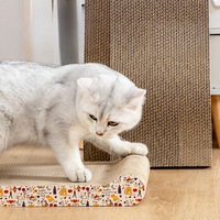 Jouet à gratter pour chat en carton ondulé durable et résistant aux morsures, design de dessin animé, longue durée, auto-entretenant, anti-stress pour chats