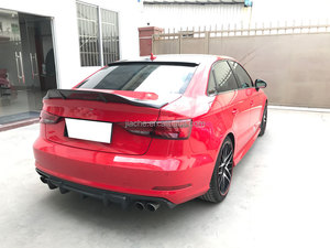De fibra de carbono trasero Spoiler tronco Boot labio alas para <span class=keywords><strong>Audi</strong></span> A3 Sline S3 sedán de 4 puertas 2014-2018 etiqueta engomada del coche R estilo - Product Image 6