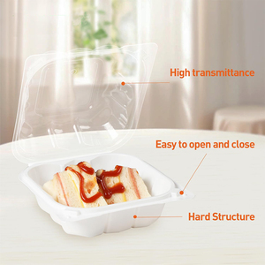 กล่องอาหารแบบฝาพับ ขนาด 6 นิ้ว ป้องกันฝ้า ผลิตจากพลาสติก ใช้แล้วทิ้ง คุณภาพสูง แสงทะลุผ่านได้ดี - Product Image 2