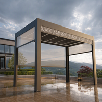 Pergola motorisée en aluminium pour extérieur avec éclairage LED, auvent latéral pour villa privée, cour arrière
