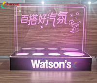 Exhibidor Acrílico en Forma de L, Moderno y Portátil, con Iluminación LED, Personalizable con Logotipo, para Tiendas de Cuidado de la Piel y Maquillaje