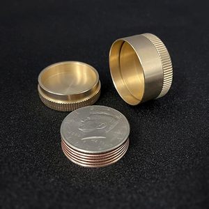 Piège à pièces dynamique en cuivre, version demi-dollar américain, pour tours de magie, effacement et vol de pièces, close-up et street, avec instructions incluses - Product Image 1