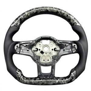 Volante de Cuero Gamuzado con Base Plana y Detalles de Fibra de Carbono para V/W <span class=keywords><strong>Golf</strong></span> <span class=keywords><strong>7</strong></span> GTI MK7 2015-2021 GTD Performance - Product Image 4
