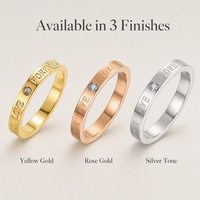 Edelstahl 18K Roségold Plattiert Paarringe Laborgezüchteter Zirkon Ewige Liebe Graviert Hochzeitstag Hypoallergen