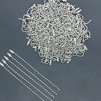 Chaîne à billes en laiton et acier inoxydable 2,4 mm à livraison rapide, chaîne courte à billes pour accessoires de vêtements DIY