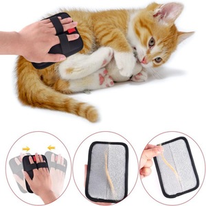 Gants anti-statiques pour animaux de compagnie, en tissu Oxford noir, doux, pour l'élimination des poils, pour le toilettage et le nettoyage des chats et des chiens - Product Image 3