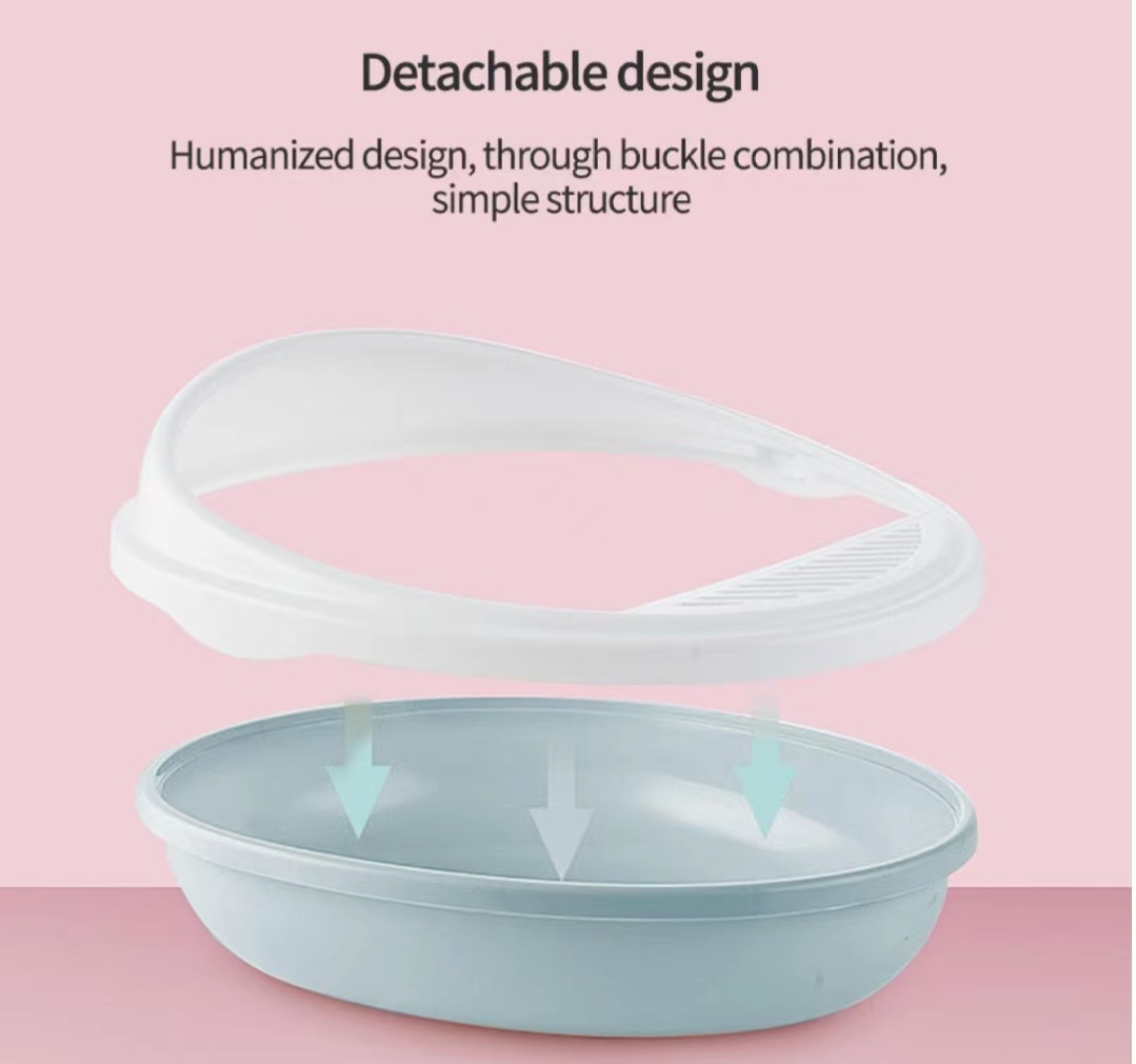 Amazon Hot Sale High Quality Semi-Enclosed Anti-hourglass Splash Proof Cat Toilet Cage With Litter Box For Pet