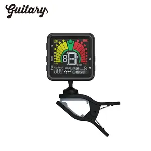 360 độ LCD hiển thị có thể sạc lại guitar Tuner Clip on đối với Guitar Bass Ukulele banjo Mandolin Violin