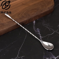 Cuillère à mélanger à long manche en acier inoxydable, accessoires de bar en métal, vente directe usine