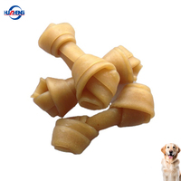 Friandise pour chien OEM sans peau de bœuf, délicieuse, riche en protéines, à base de légumes naturels, en forme d'os noué, pour nettoyer les dents