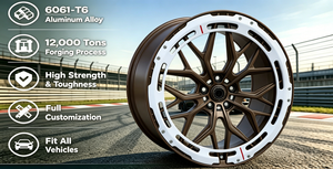 HZH Cerchi Forgiati 18 19 20 21 Pollici 5x112 5x114.3 a <span class=keywords><strong>10</strong></span> Razze a Y, Cerchi in Lega Personalizzati Nero Lucido con Anello Bianco per GTI A5 TT GR86 BRZ - Product Image 2