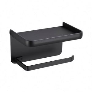 Porte-papier toilette mural en acier inoxydable 304 noir, support pour téléphone portable, pour cuisine et salle de bain, écologique - Product Image 4