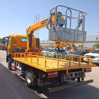 Grue montée sur camion 4T avec fonction de travail en hauteur, hauteur de travail de 11,2 m, boîte de vitesses pour l'entretien des pipelines et de l'éclairage