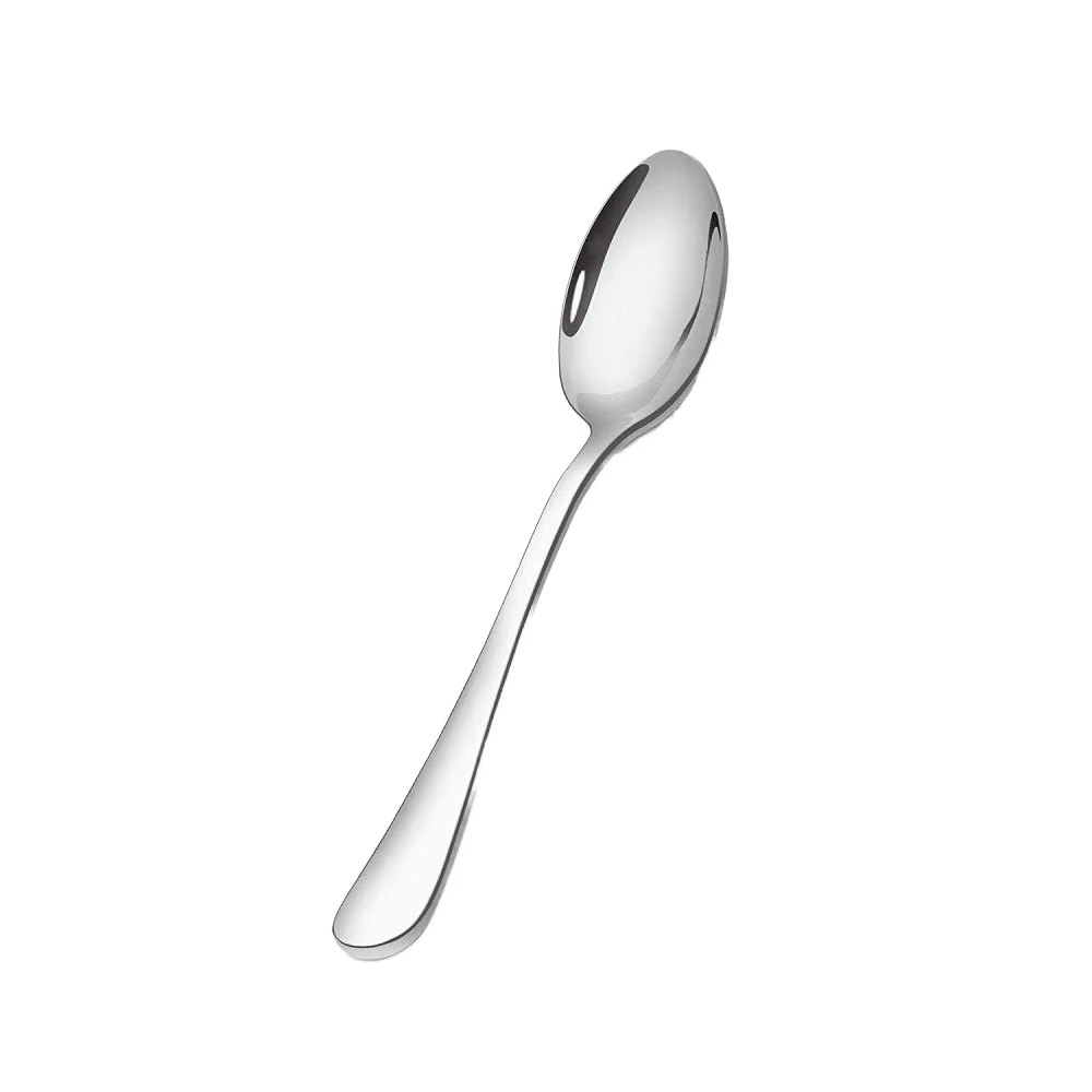 ช้อนทานอาหารสีเงิน