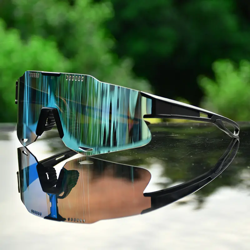 Toptan özel yüksek kalite açık koruma lüks çerçevesiz erkekler kadınlar UV400 spor bisiklet güneş gözlüğü büyük çerçeve gözlük