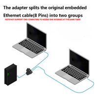 Connecteur d'extension Ethernet Plug and Play 1 vers 2, adaptateur de câble réseau LAN haute vitesse, coupleur séparateur RJ45