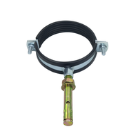 Support de tuyau galvanisé, pince fendue doublée de caoutchouc EPDM, fixation d'expansion M8+M10 pour support de tuyau de drainage en PVC