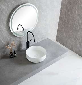 <span class=keywords><strong>Lavabo</strong></span> <span class=keywords><strong>Circular</strong></span> Negro Mate de Lujo para Hotel, Mueble de Baño Moderno de Estilo Minimalista, <span class=keywords><strong>Lavabo</strong></span> de Cerámica - Product Image 6