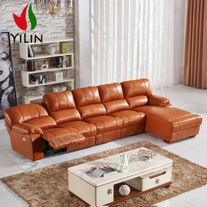 Hiện Đại Đức Vàng điện góc ngồi có thể ngả thiết lập phổ biến phòng khách Modular cắt với bò da độn ngồi có thể ngả - Product Image 3