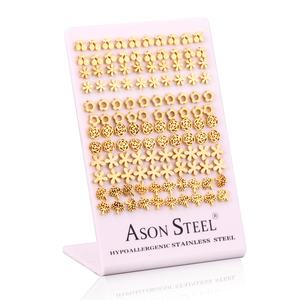 Fashion Wholesale Stainless Steel 18K Gold Plated Jewelry Cute Type Small <b>Stud</b> <b>Earrings</b> Sets Display Cards <b>Earrings</b> for Women - Product Image 1