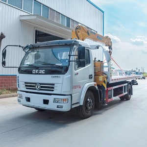 รถยกติดเครน Dongfeng Duolica 4x2 แบบพื้นเรียบ พร้อมเครนแขน 5 ตัน รถลากแบบสไลด์เบด พร้อมรีโมทคอนโทรลวินช์ - Product Image 6