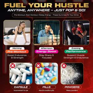 Suplemen Nutrisi Olahraga Grosir Creatine Monohydrate Gummies dengan <span class=keywords><strong>Vitamin</strong></span> <span class=keywords><strong>B12</strong></span> Rasa Campuran Buah Beri Mendukung Kekuatan Otot - Product Image 4