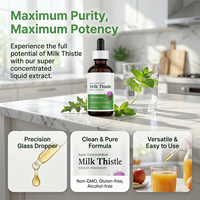 VitaHall Marque Privée Gouttes Liquides de Chardon-Marie Sauvage et Laitier, Supplément de Chardon-Marie à la Silimarine pour le Soutien Hépatique