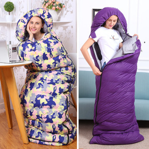 Sac de couchage en duvet ultraléger pour l'extérieur, style momie, longueur standard, tissu en nylon respirant, pour adultes, utilisation par temps froid - Product Image 3