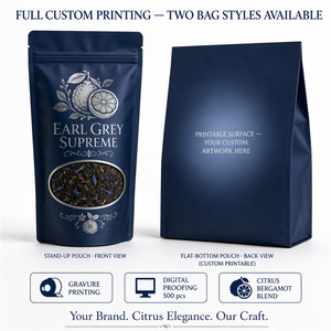 Bolsas de Mylar con ventana resellables para té Earl Grey y bergamota, empaque de alimentos para té negro de hojas sueltas y regalos de aciano. - Product Image 4