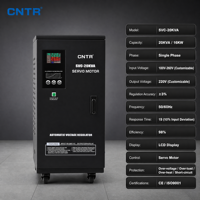 Régulateur de tension automatique monophasé CNTR SVC 20KVA 16KW, sortie AC 220V, écran LCD, AVR pour appareils électroménagers et bureautiques