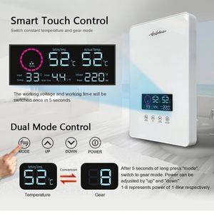 Acero inoxidable eléctrico 8kW 220V LED Control táctil impermeable baño cocina calentador de agua caliente instantáneo Anlabeier para el hogar - Product Image 3