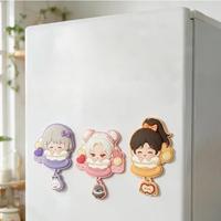 Aimant de réfrigérateur en PVC souple avec personnage de dessin animé Chibi mignon, autocollant de réfrigérateur personnalisé Kawaii Anime Girl, ornement pour la maison et la cuisine