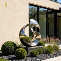 Sculpture d'art moderne abstraite en acier inoxydable de grande taille RELONG, statue en métal personnalisable pour l'extérieur, villa, jardin