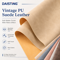 Feuille de cuir synthétique PU Nubuck vintage, simili daim végétalien pour la fabrication de sacs, tissu en rouleau Rexine, matériau pour sacs à main, chaussures et artisanat