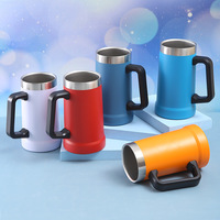 Mug à bière personnalisé en acier inoxydable de 24 oz à large ouverture, tasse isotherme à double paroi pour boissons froides, bouteille d'eau portable pour les fêtes