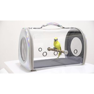 Portable <b>Bird</b> Carrier Transparent Soft-Sided Cage With Perch For Budgies Cockatiels Parrots - Product Image 1