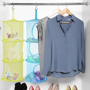 กระเป๋าตาข่ายเก็บของใน<span class=keywords><strong>บ้าน</strong></span>กันฝุ่นทนทานตะกร้าแขวนประตูห้องนอนพร้อมกรงทรงกระบอกสำหรับกล่องเก็บอาหาร - Product Image 2