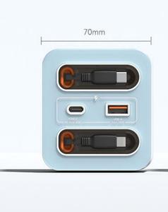 Convertisseur de charge rapide 20W YuHe Group avec câble rétractable USB-C USB-A Prise 2 broches - Product Image 4