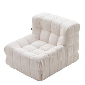 Canapé-lit Waffle en velours côtelé blanc cassé pour salon, chambre, balcon, une ou deux places - Product Image 1